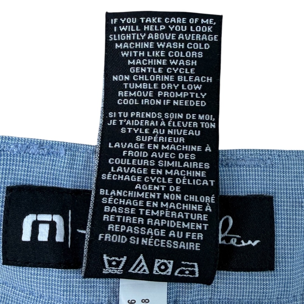 TravisMathew Mens Heathered Blue Beck Golf Performance Shorts Size 40 Stretch - Picture 9 of 11